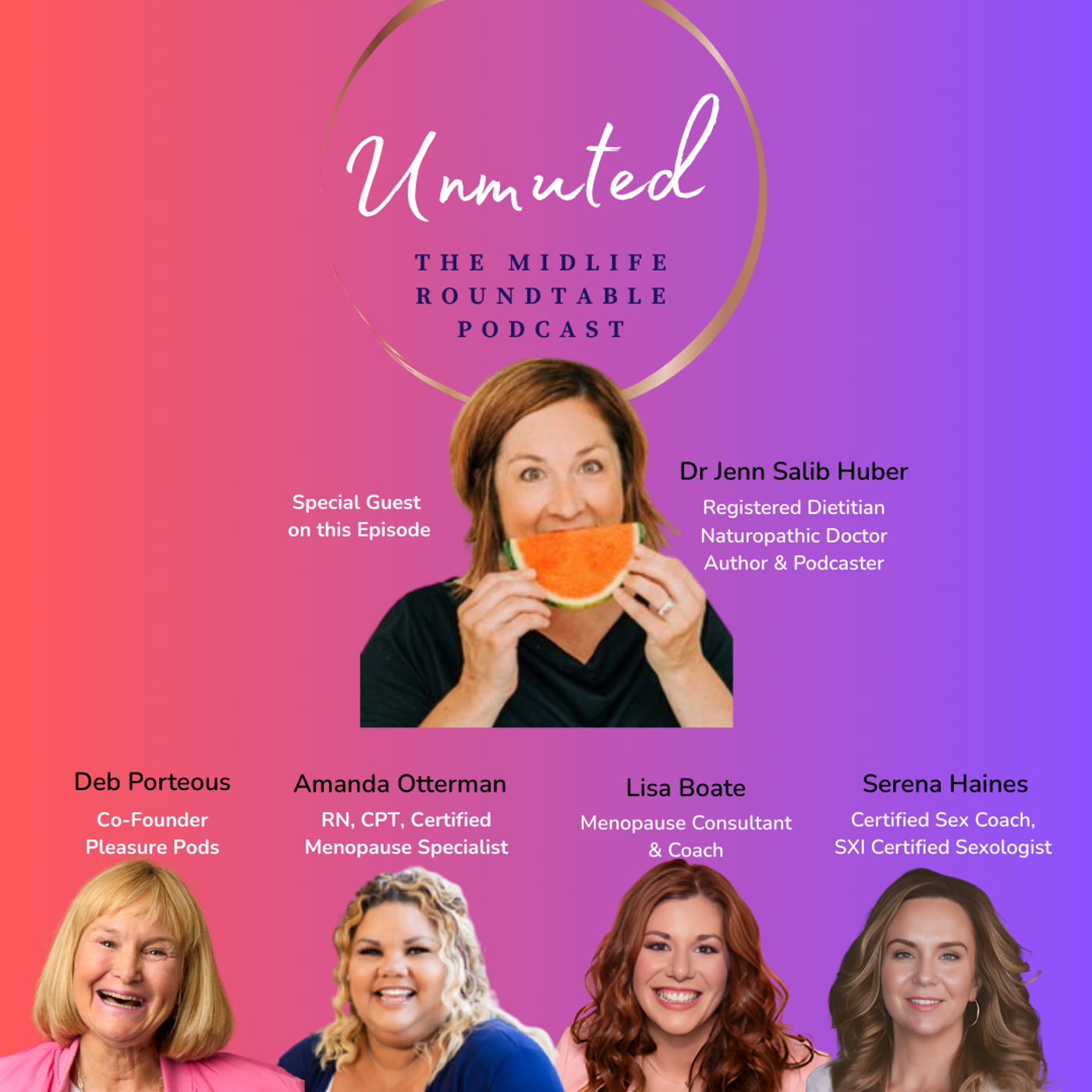 Unmuted Ep. 3 | Redefining Midlife: Menopause, Body Trust & Intuitive Eating w/ Dr. Jenn Salib Huber episode artwork