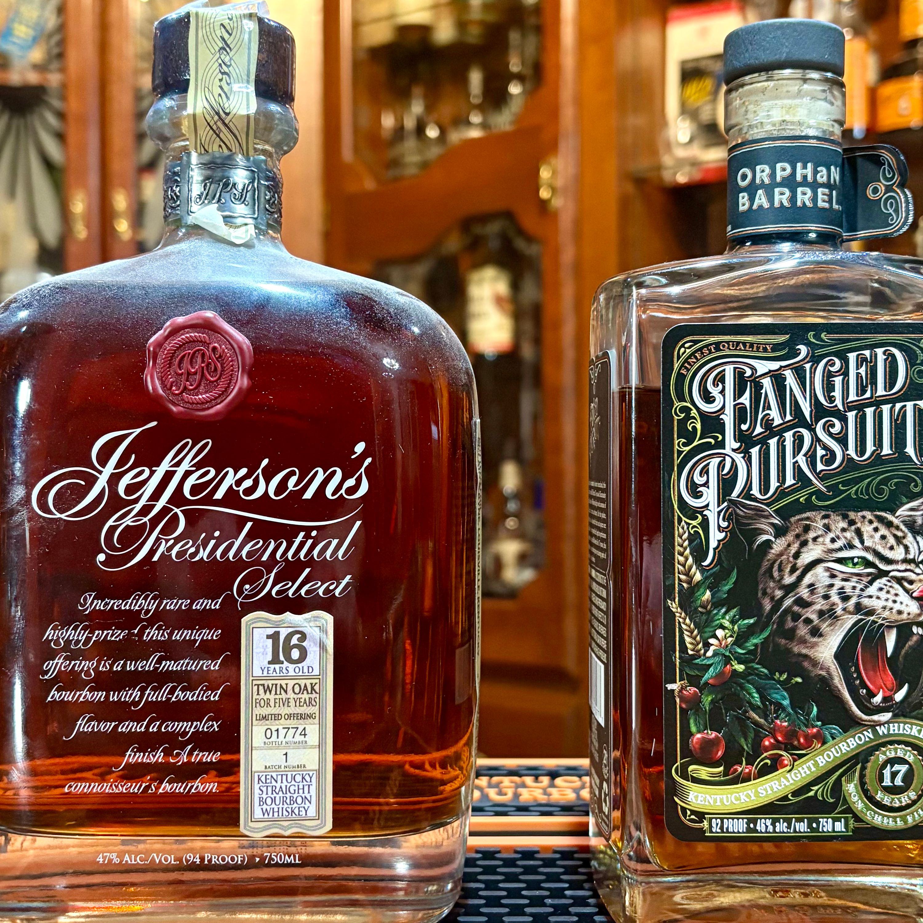 Jefferson's Presidential Twin Oaked, Orphan Barrel Fanged Pursuit & Old Forester President's Choice