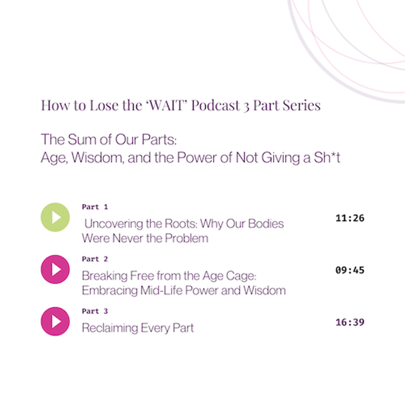 54. The Sum of our Parts- Uncovering the Roots, Why Our Bodies Were Never the Problem