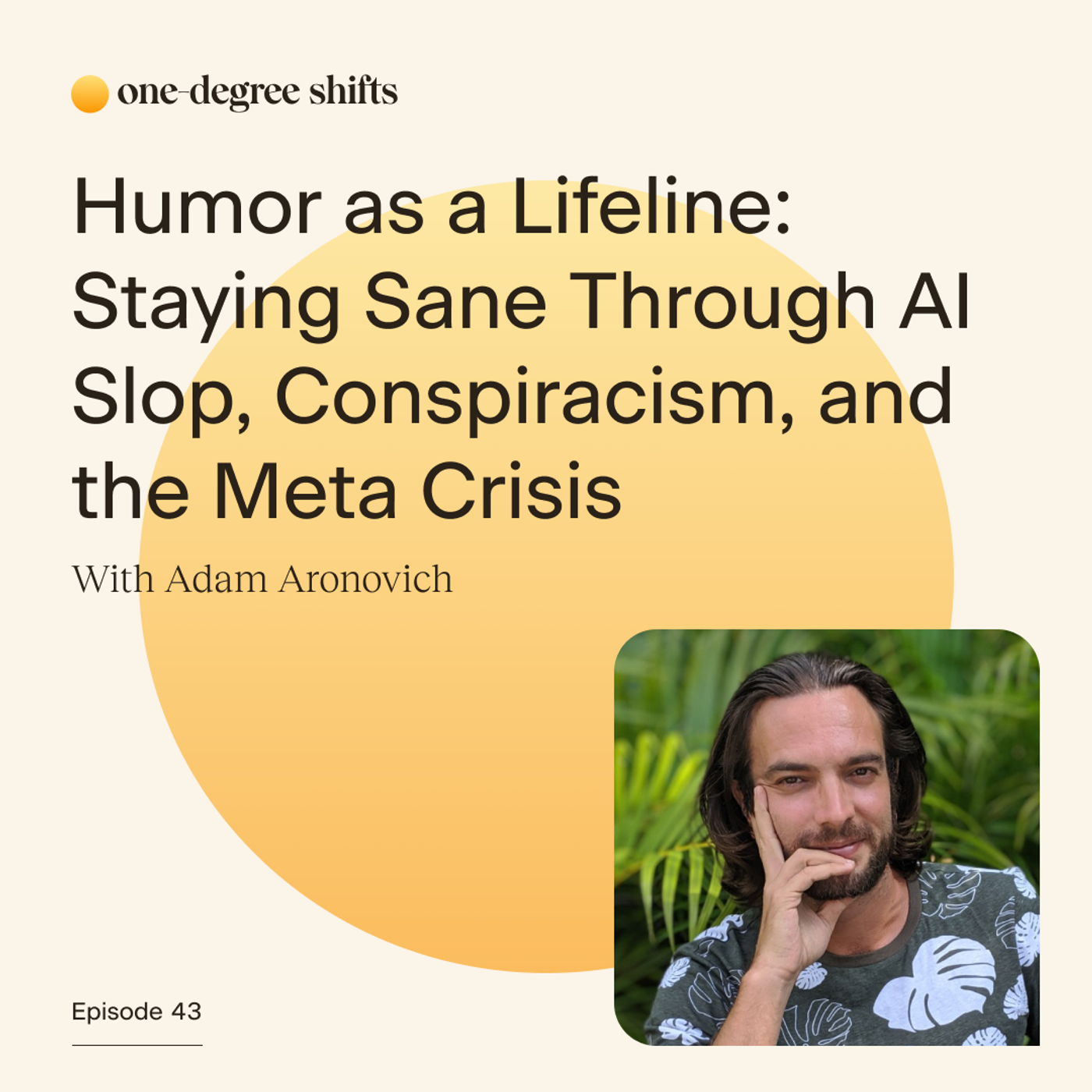 43: Humor as a Lifeline: Staying Sane Through AI Slop, Conspiracism, & the Meta Crisis w/A Aronovich episode artwork
