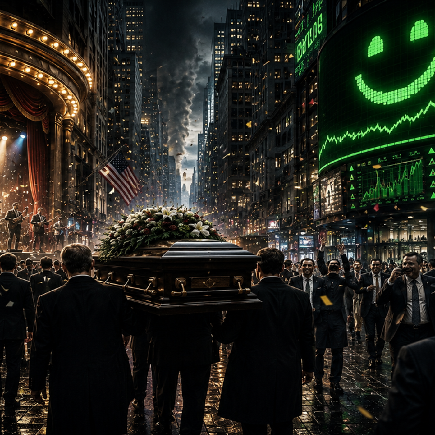 The Show Must Go On While the Market Smiles at the Funeral episode artwork