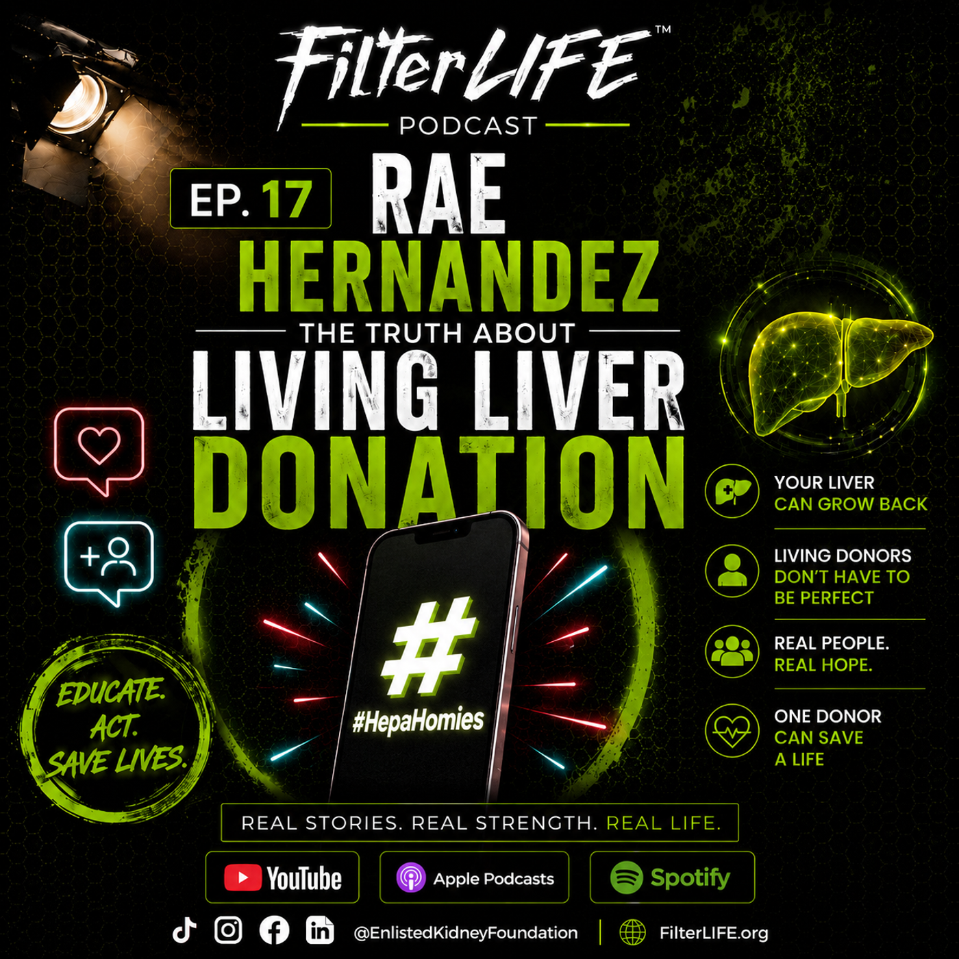 FilterLIFE™ Podcast ep. 17- Rae Hernandez: The Truth About Living Liver Donation episode artwork
