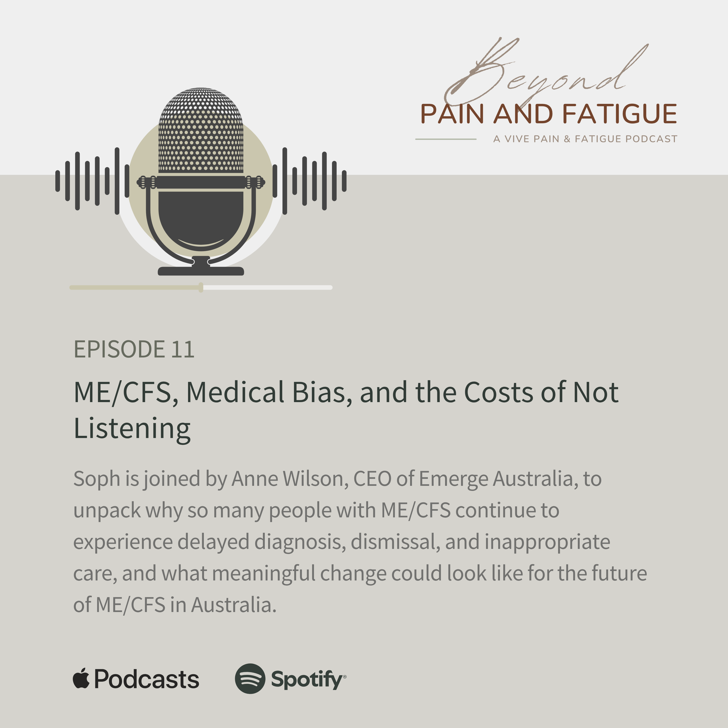 Episode 11:  Anne Wilson (Emerge Australia) - ME/CFS, Medical Bias, and the Costs of Not Listening episode artwork