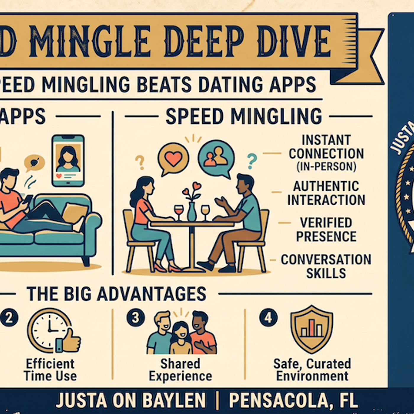 Beyond the Algorithm: Why Speed Mingling is Disrupting the Digital Dating Industry @ Bar, JustA episode artwork