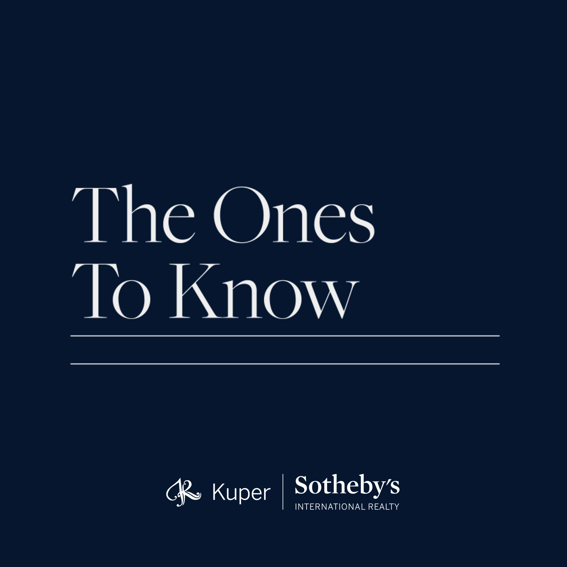 The Ones To Know podcast artwork